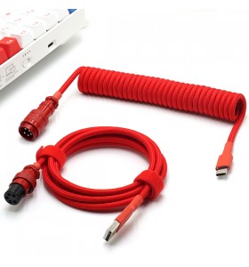 Double sleeved Paracord usb c coiled keyboard cable Game keyboard cable mini usb type c aviator 
